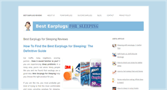 Desktop Screenshot of bestearplugsforsleeping.net